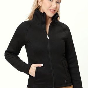 Women’s Black Spyder Full Zip Jacket—Size Small